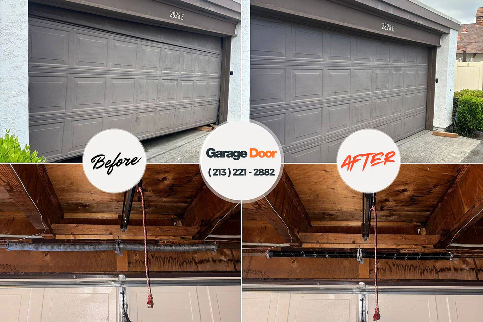 Before and after: garage door repair Valley Grande, AL